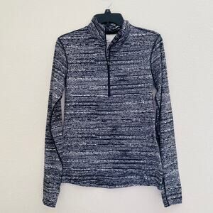 Nike black/white design half zip athletic running top (Size: Medium)